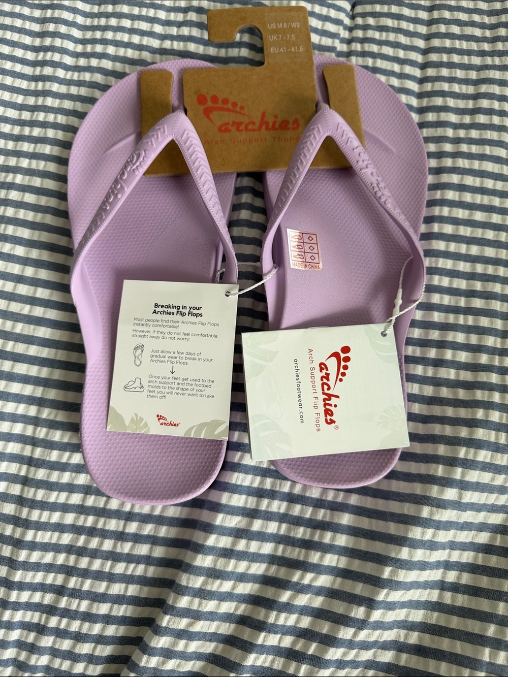Archies Women's Lavender Supportive Flip Flop Sandals - Lightweight Comfort